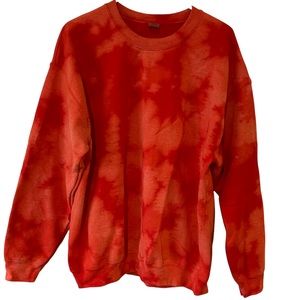 Bleach Tie Dye Gildan Sweatshirt Adult Large L Red Boho Bohemian retro